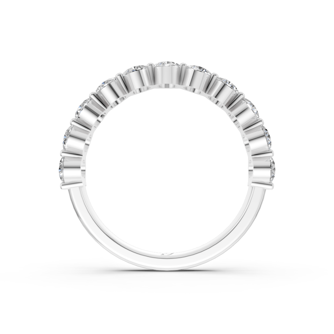 Shared Prong Oval Cut Half Eternity Band