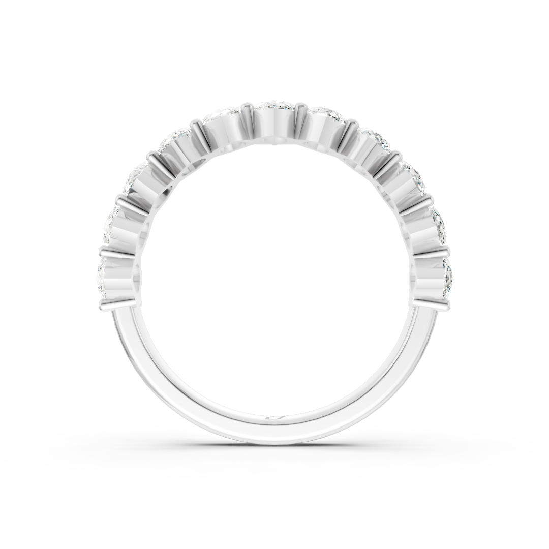 Shared Prong Marquise Cut Half Eternity Band