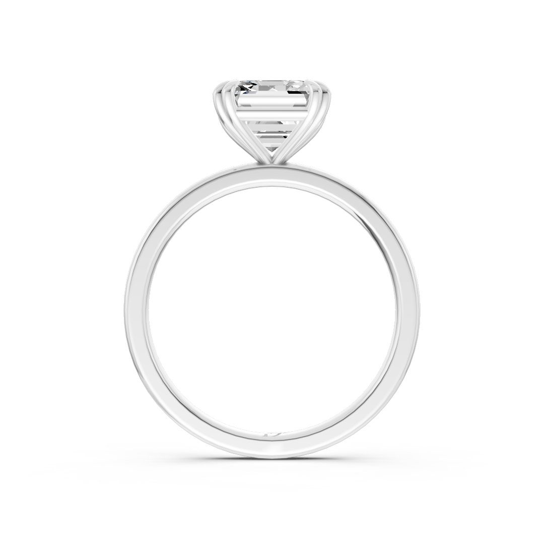 Double Prong Asscher Solitaire Ring