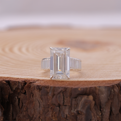 Emerald Cut Claw Prong Diamond Engagement Ring