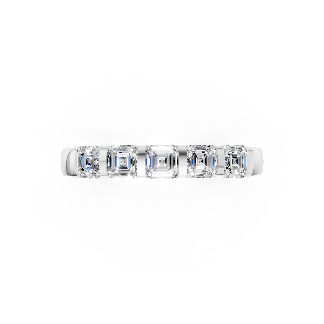 Five Stone Asscher Diamond Promise Band