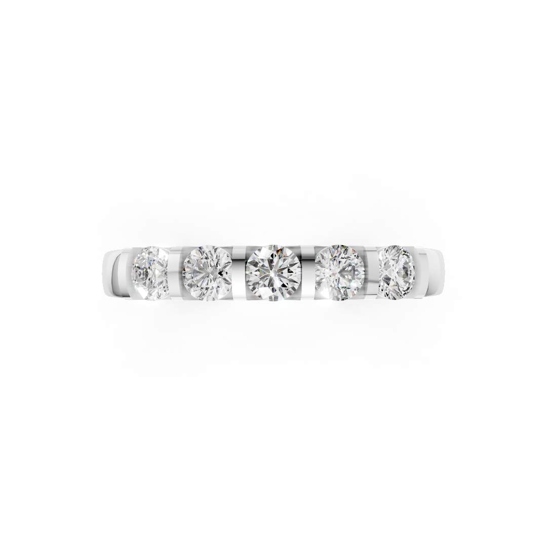 Five Stone Round Diamond Promise Band