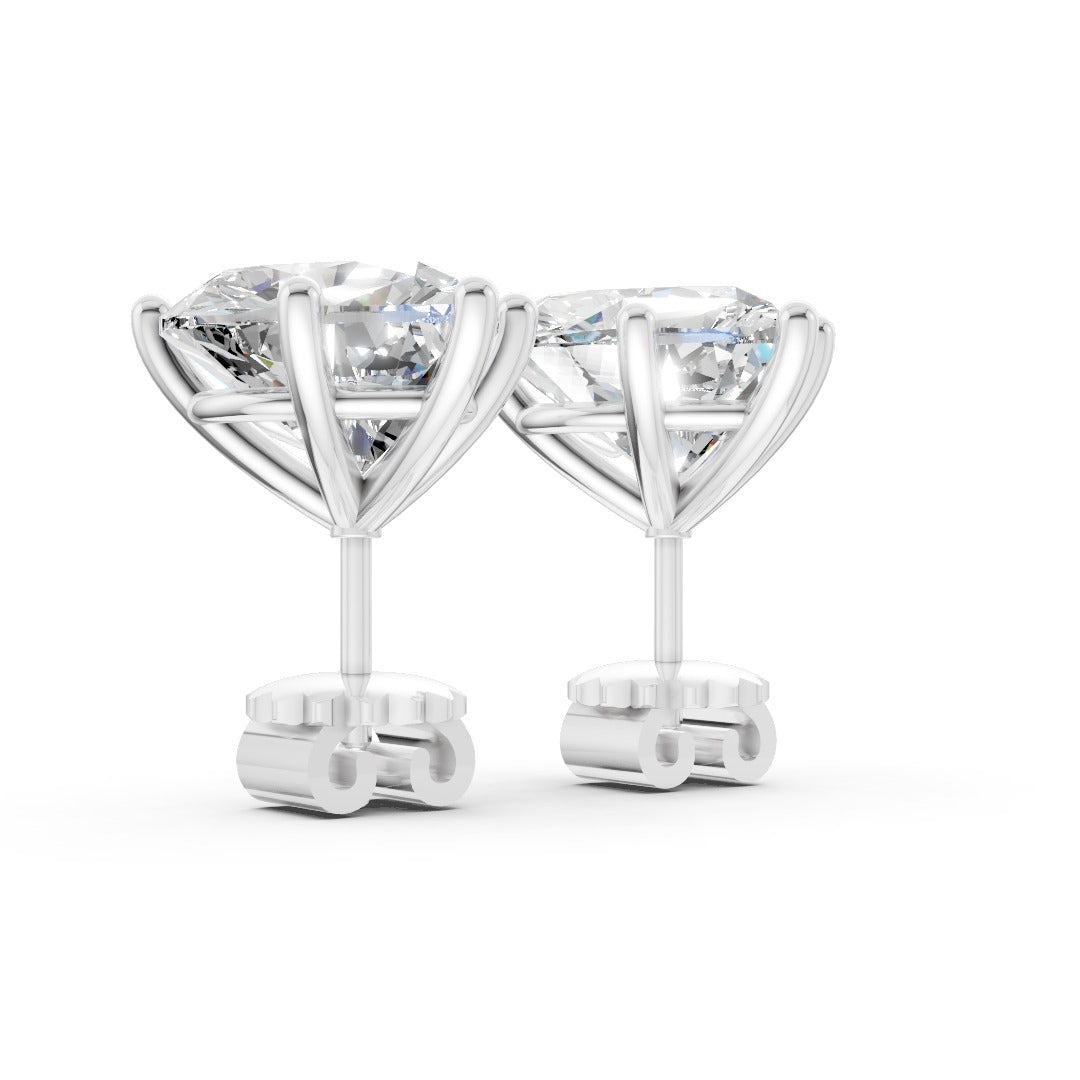 Heart Brilliant Cut Diamond Stud Earrings