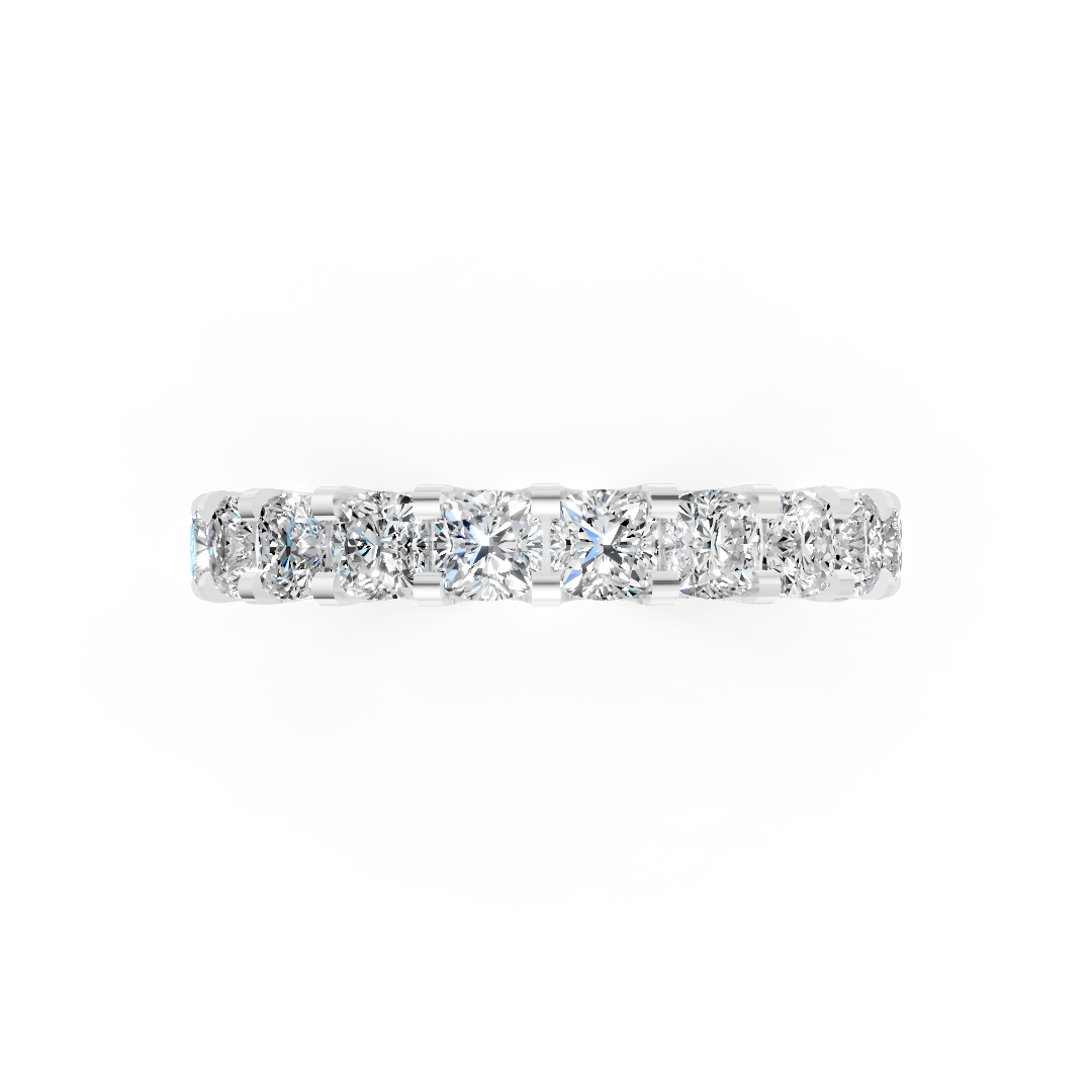 Cushion Diamond U Shaped Wedding Band