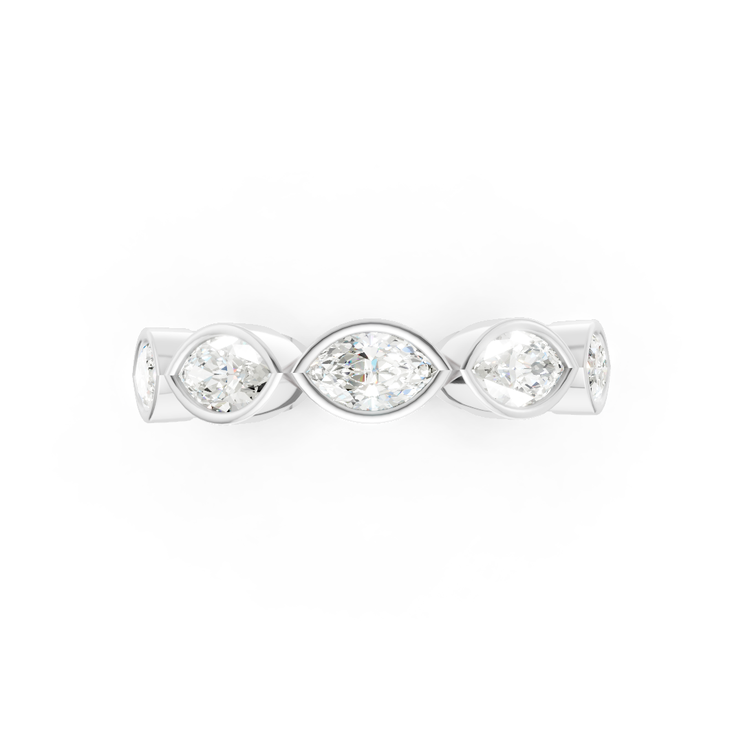 East West Marquise Bezel Set Full Eternity Band