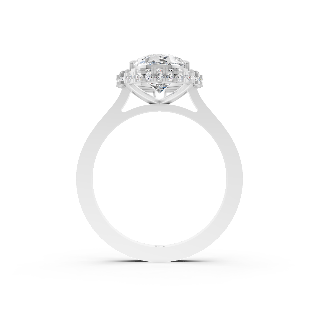 Pear Diamond Double Halo Ring