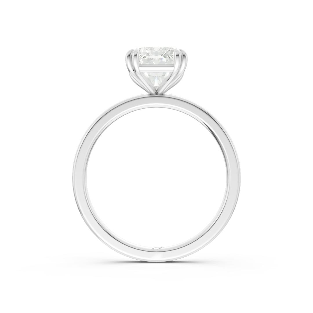 Double Prong Radiant Solitaire Ring