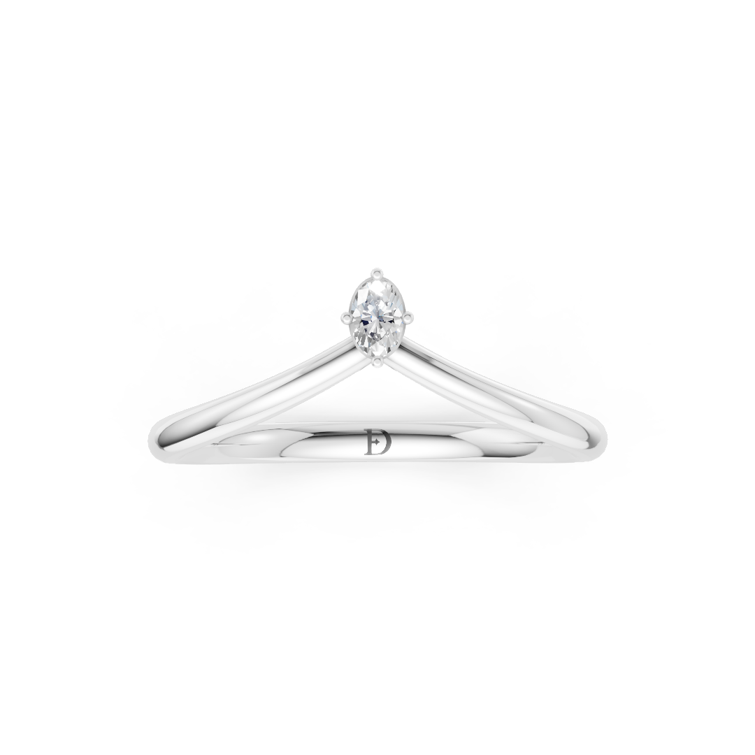 V Shape Oval Curved Stacking Band