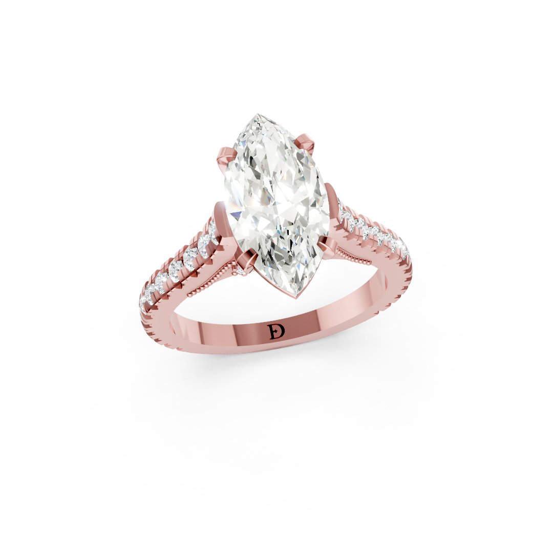 Marquise Diamond Graduation Set Engagement Ring