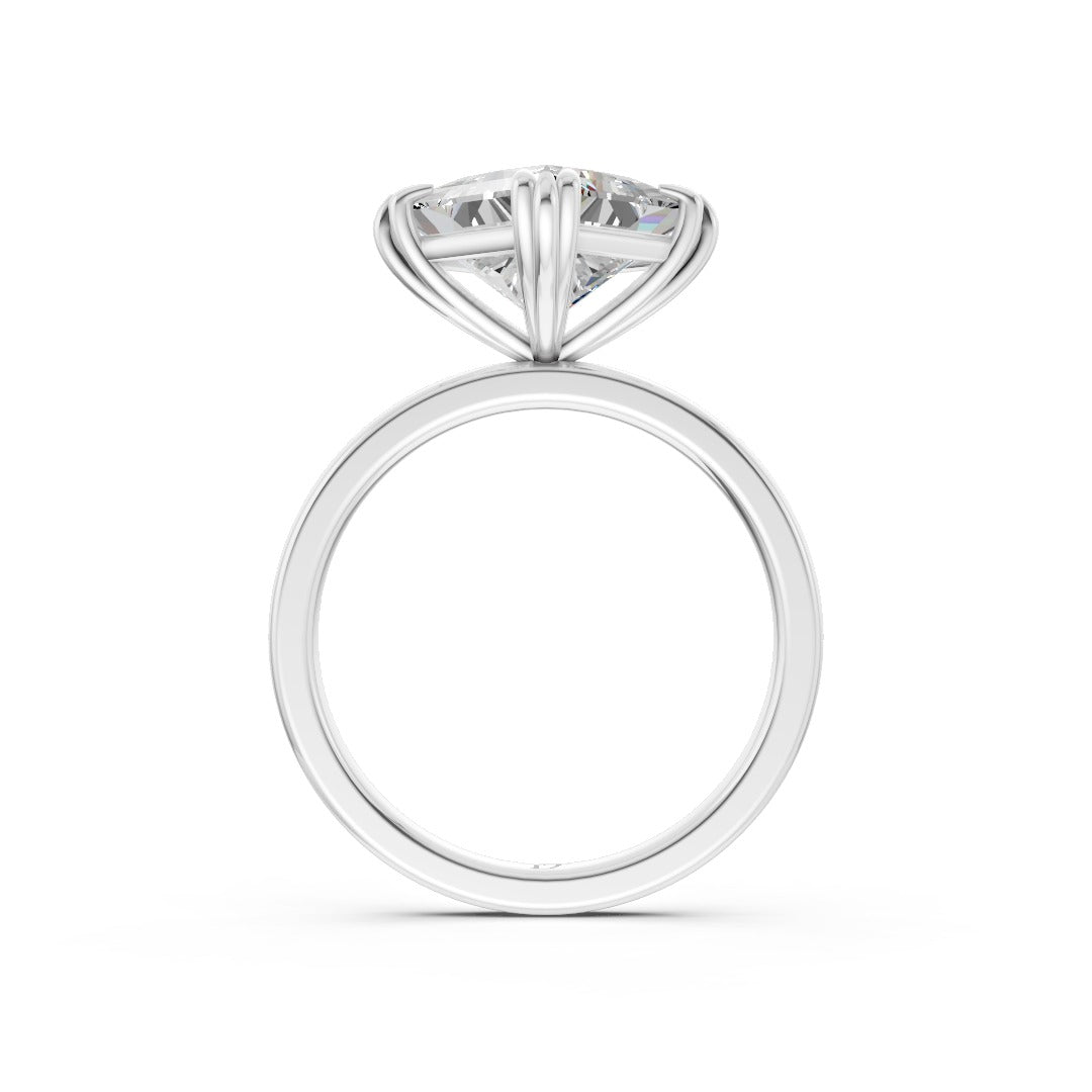 Kite Set Princess Cut Solitaire Diamond Engagement Ring