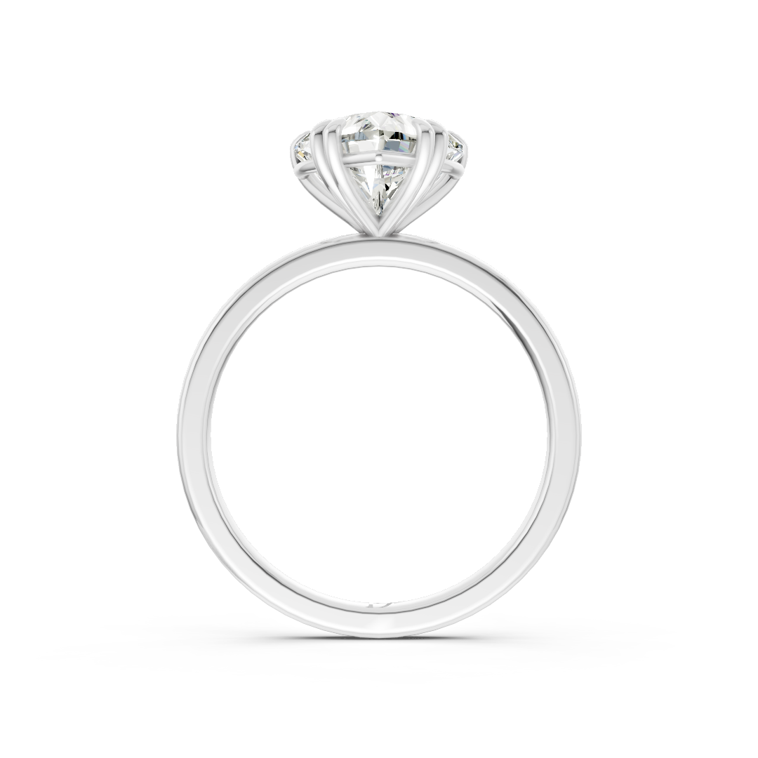 Double Prong Heart Solitaire Ring