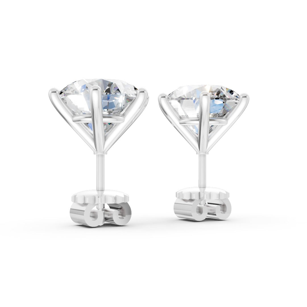 Round Brilliant Cut  Diamond Stud Earrings
