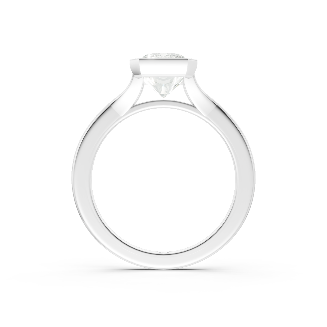 Radiant Bezel Cathedral Shank Ring