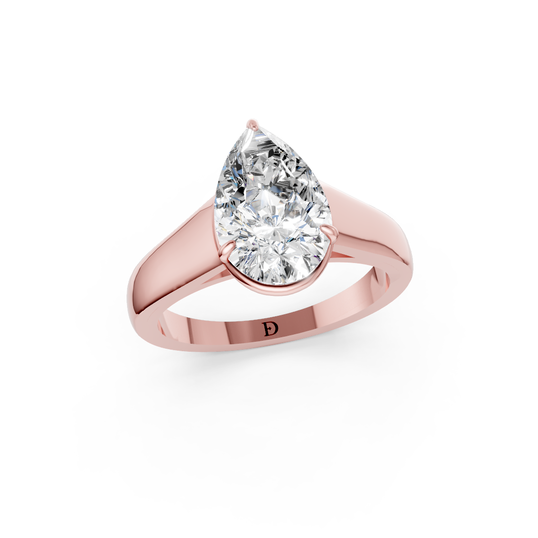 Pear Diamond Tapered Band Ring