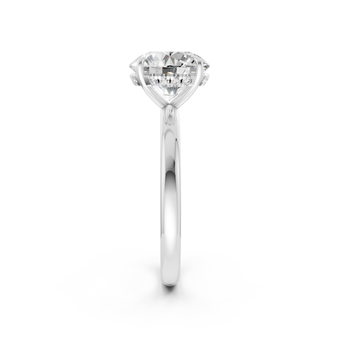 Round Diamond Hidden Halo Ring