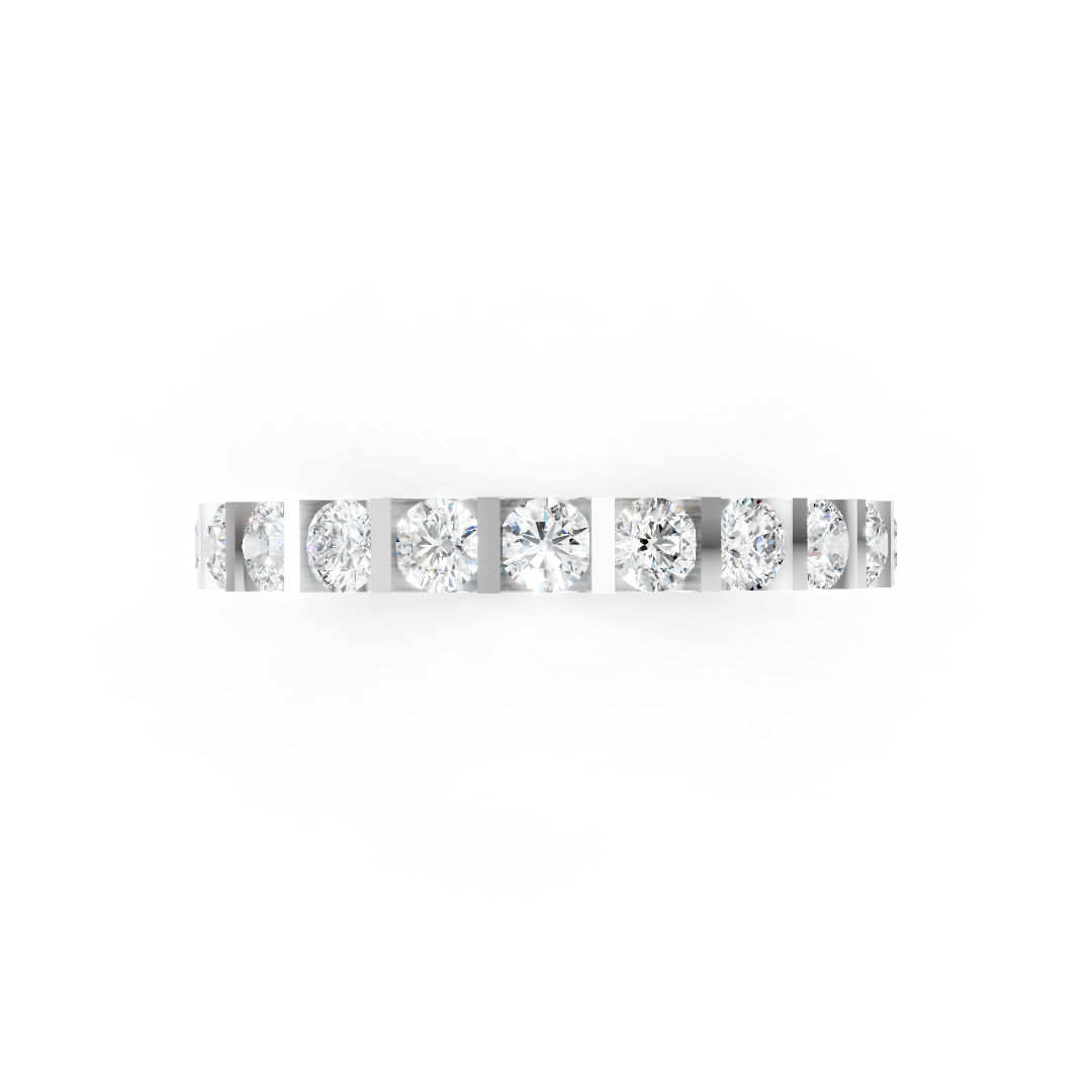 Bar Setting Round Cut Diamond Eternity Band