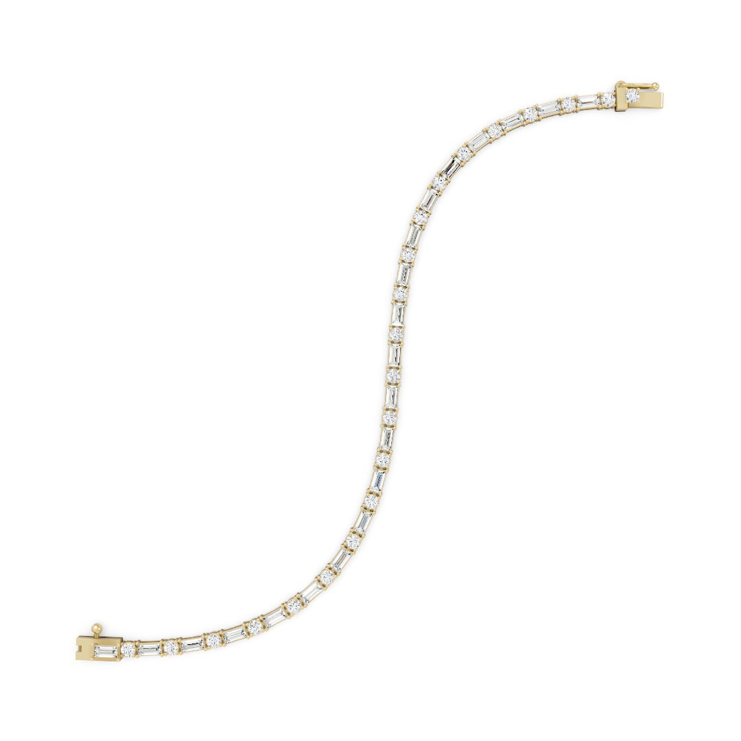 Radiant & Round Cut Lab Diamond Prong Seeting Tennis Bracelet