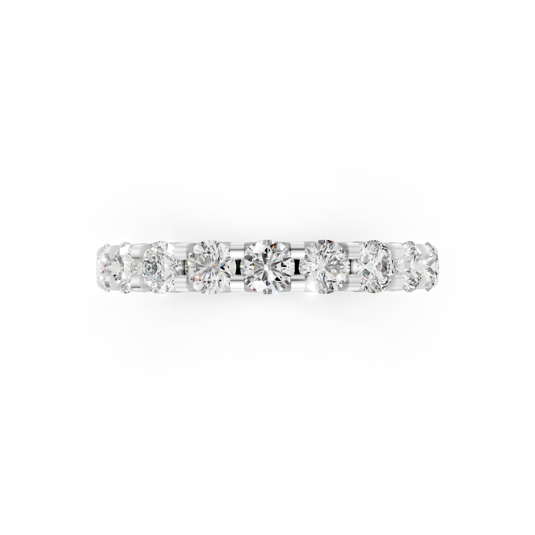 Round Diamond U Prong Full Eternity Band