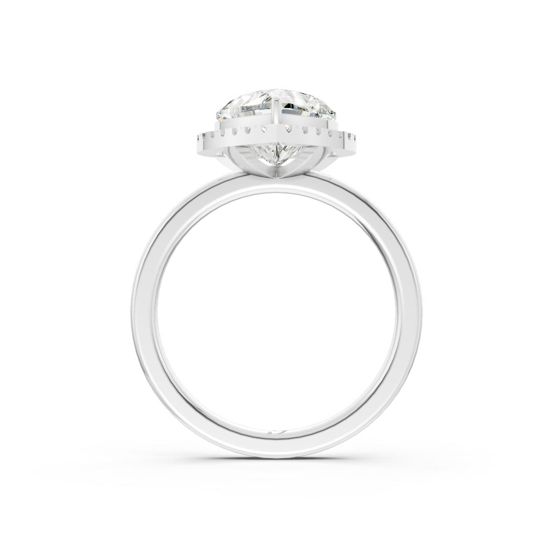 Heart Cut Lab Created Diamond Halo Anniversary Ring