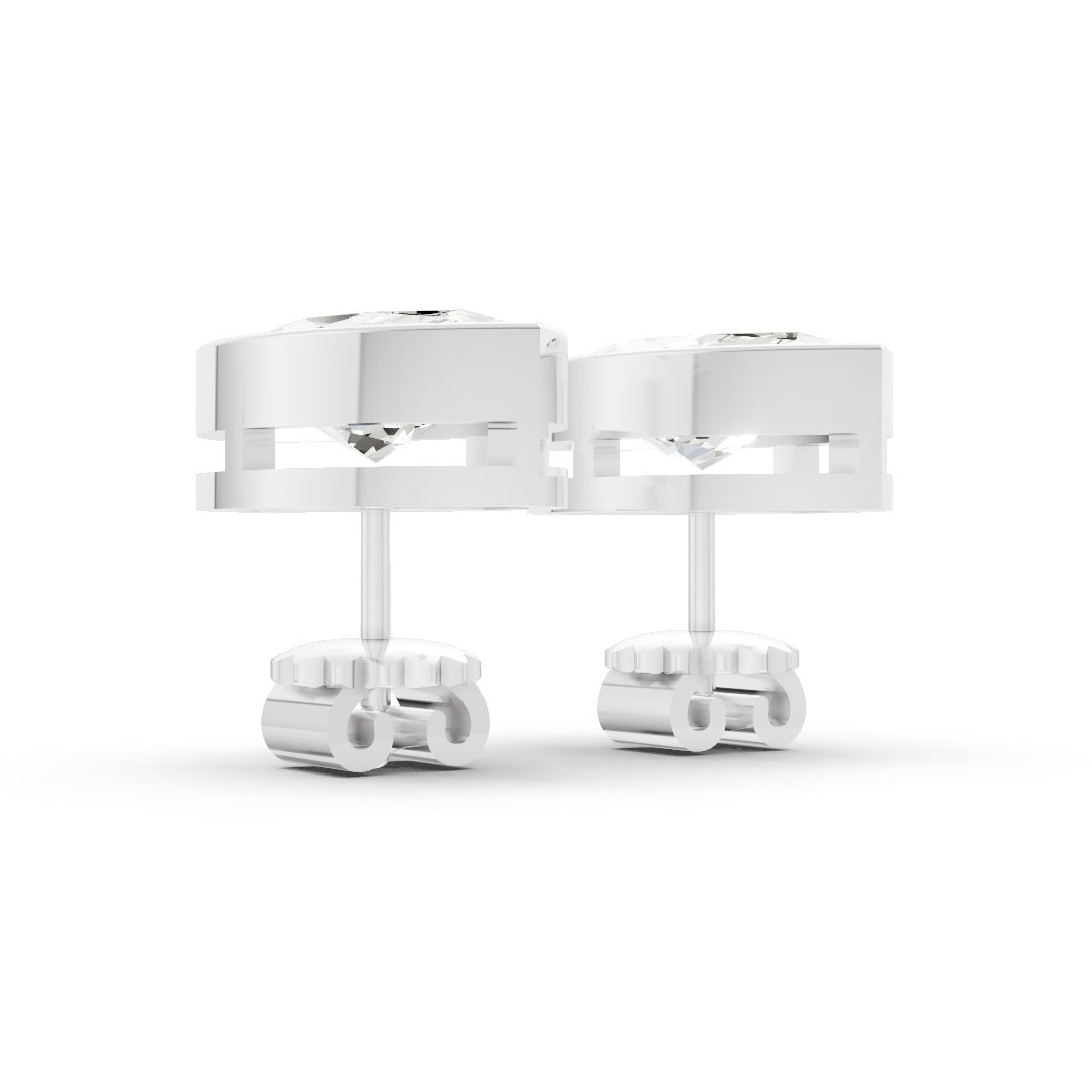 Marquise Cut Lab Grown Diamond Bezel Set Stud Earring