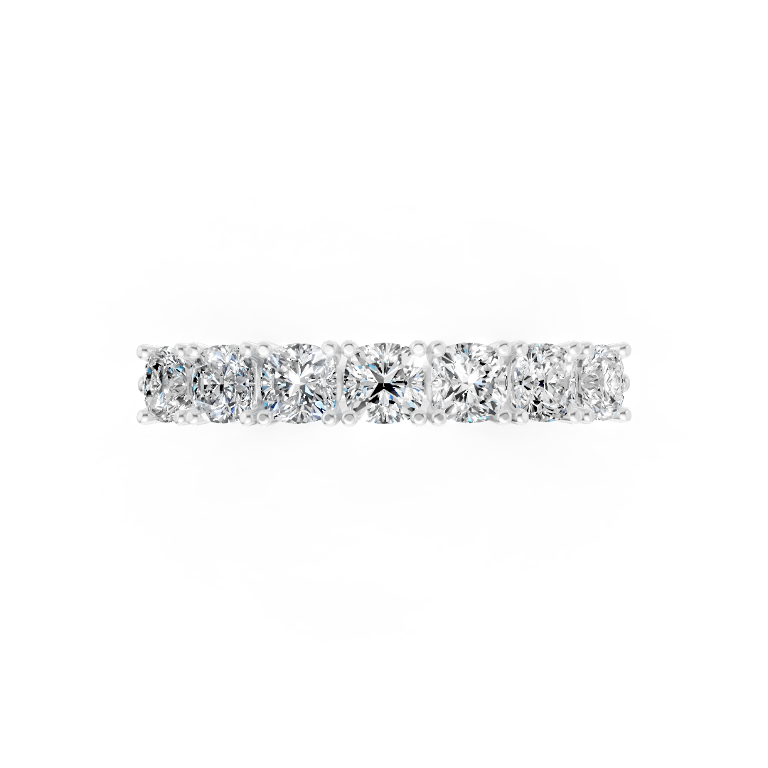Cushion Cut 7 Stone Lotus Band