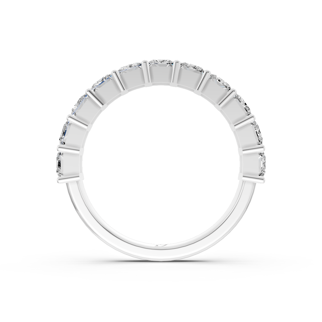 Shared Prong Princess Cut Half Eternity Band