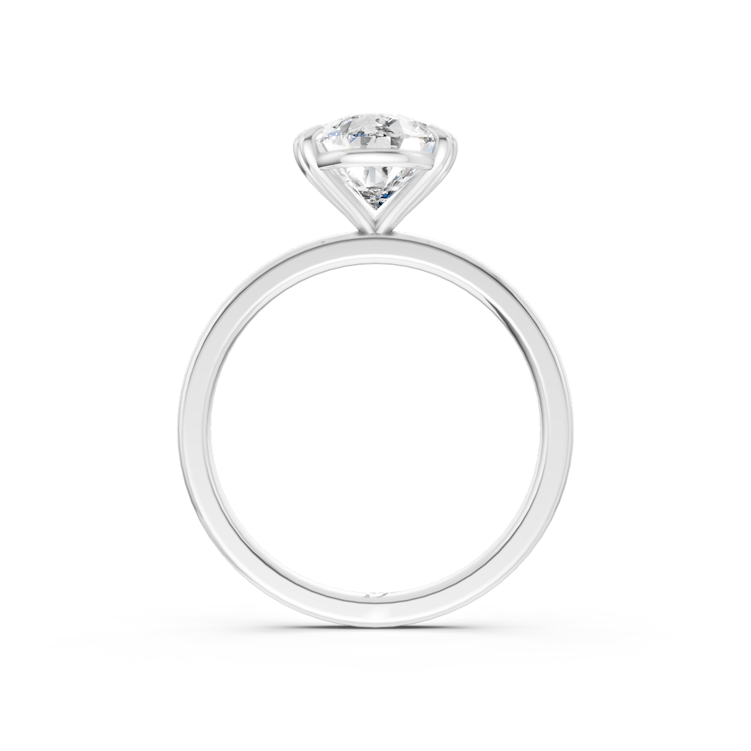Double Prong Pear Solitaire Ring