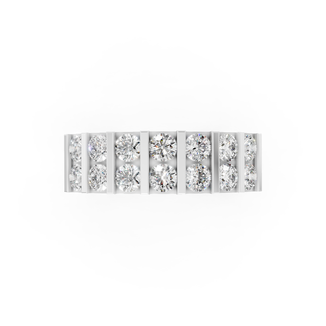 Round Double Row Diamond Band