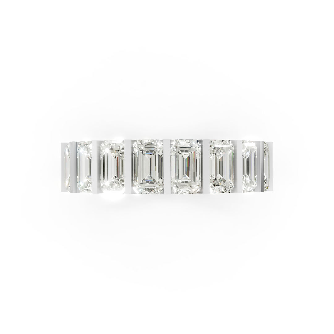 Bar Setting Emerald Cut Diamond Eternity Band