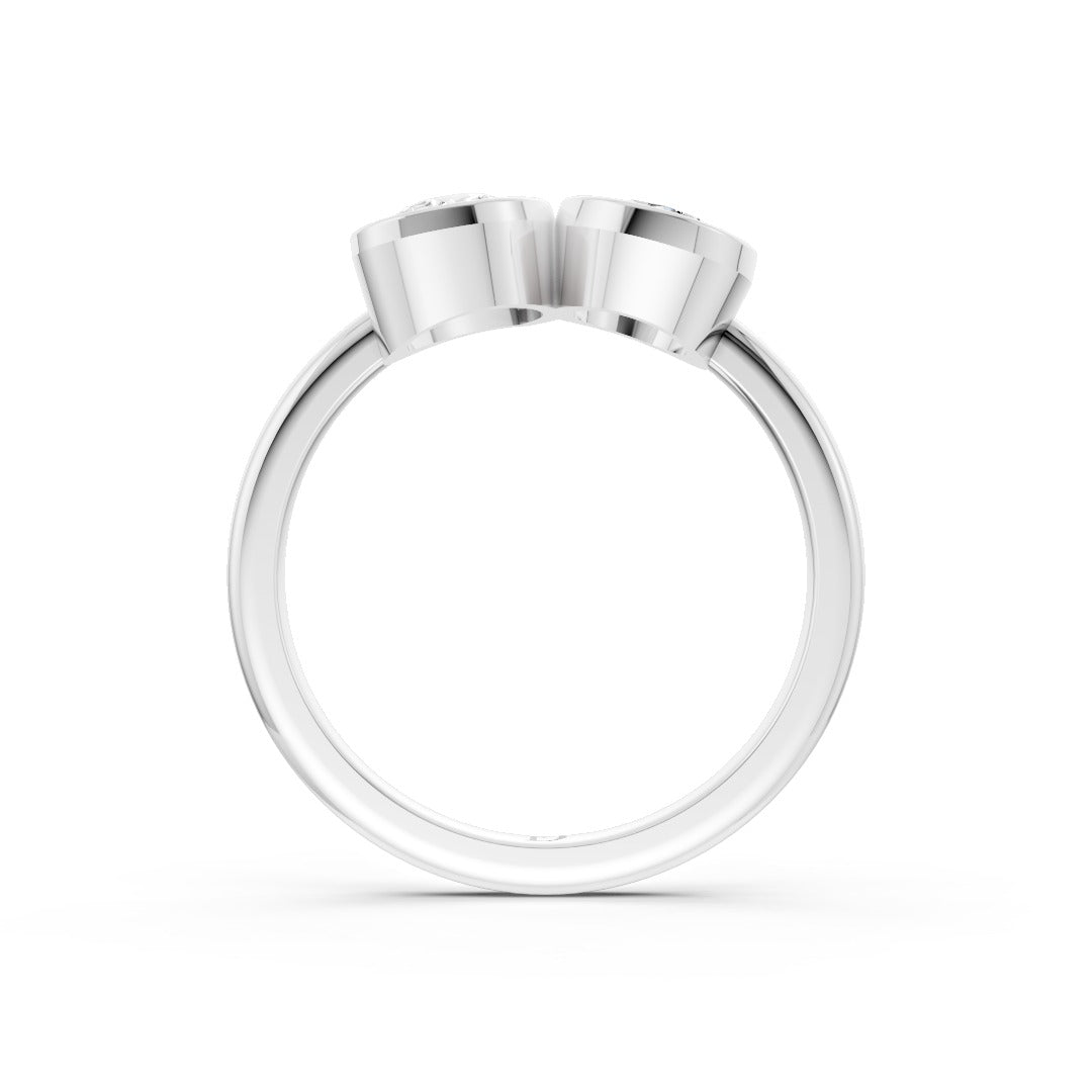 Toi at Moi Bezel Set Pear and Oval Cut Diamond Anniversary Ring