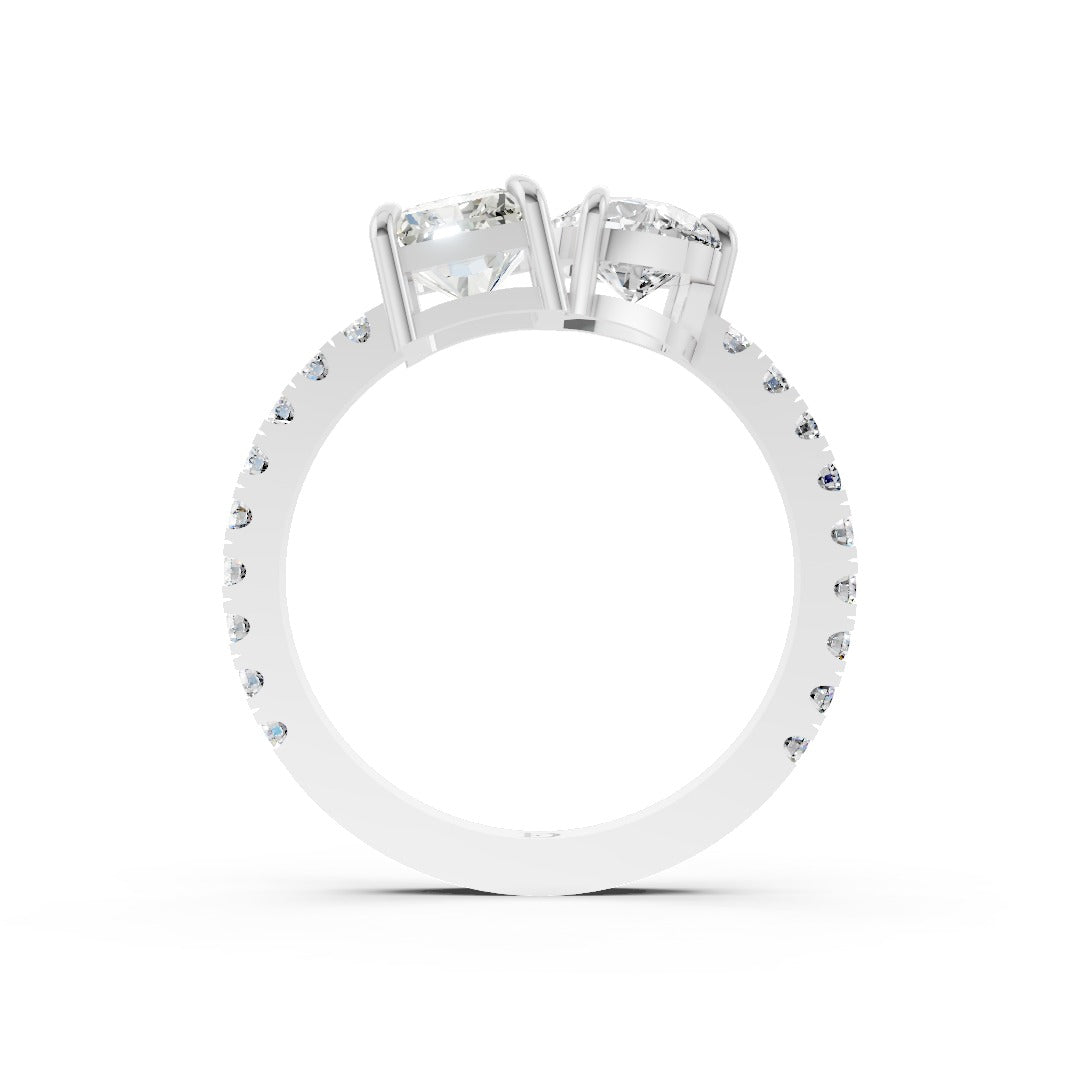 You And Me Radiant And Pear Diamond Ring
