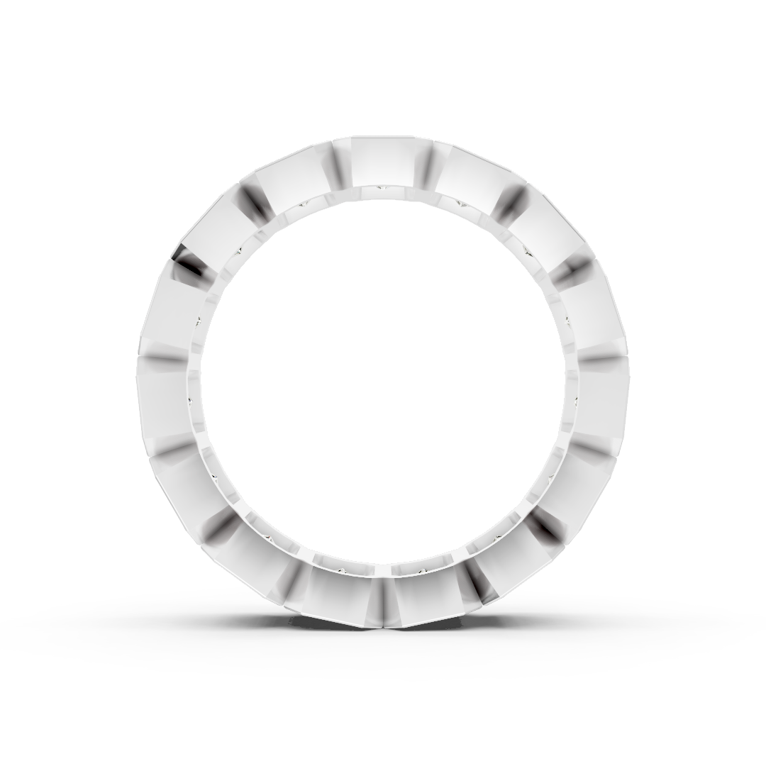 Emerald Diamond Bezel Set Eternity Band