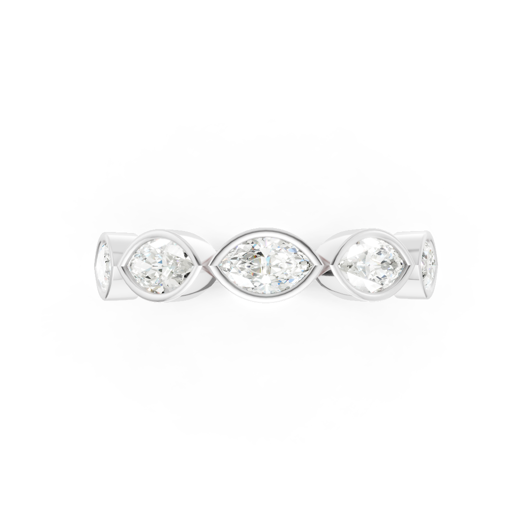 East West Marquise Diamond Bezel Set Band