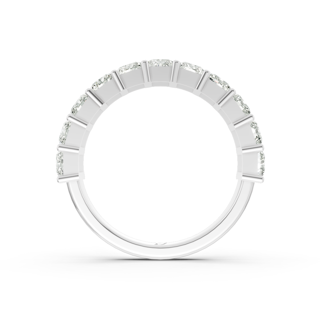 Shared Prong Radiant Cut Half Eternity Band