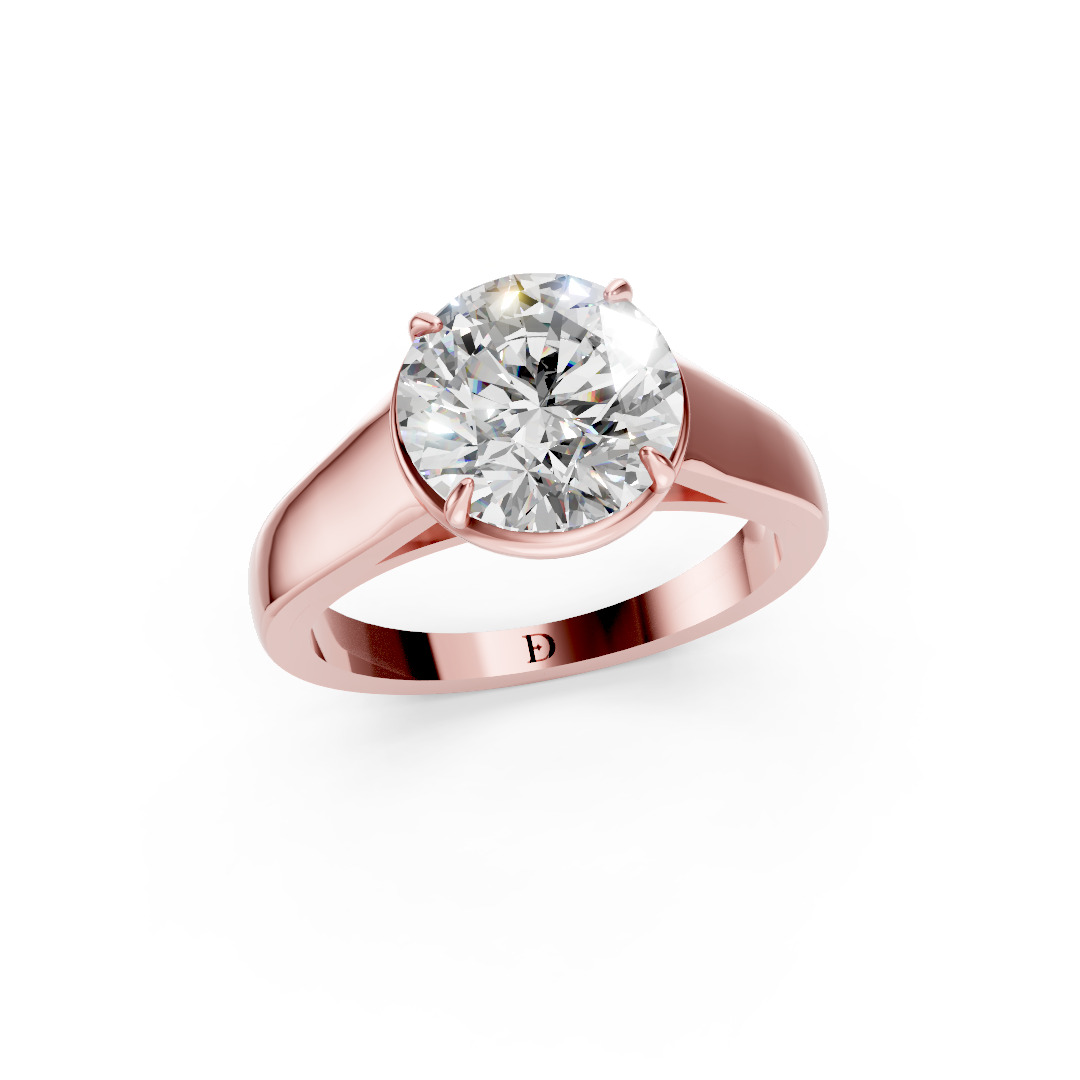 Round Diamond Tapered Band Ring