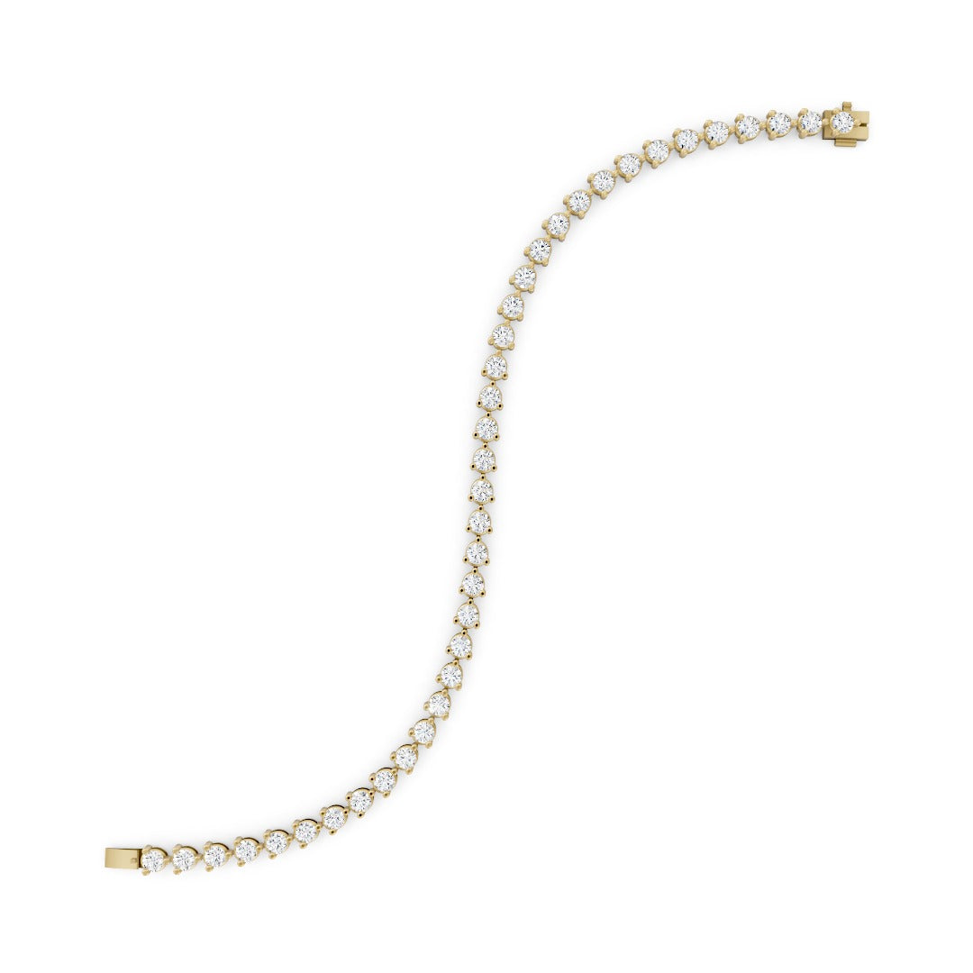 Classic Round Cut Lab Diamond Prong Setting Tennis Bracelet