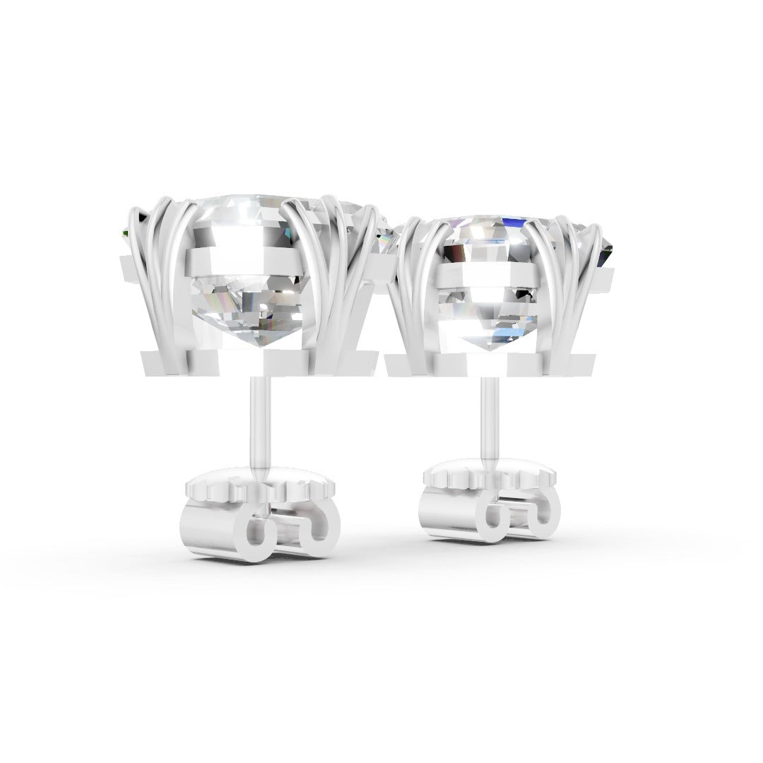 Asscher Brilliant Lab Grown Diamond Stud Earrings