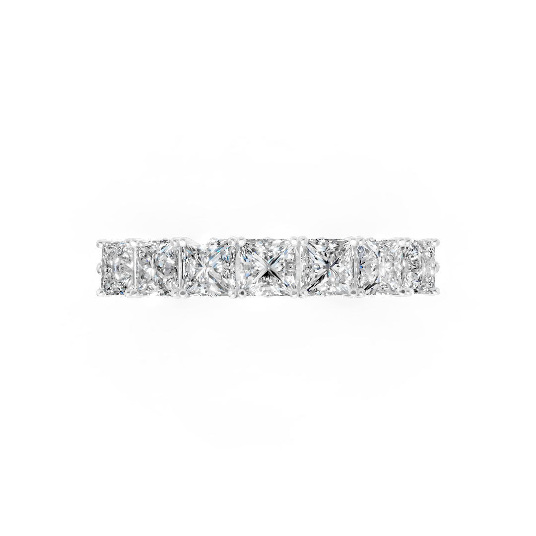 Princess Cut 7 Stone Lotus Band