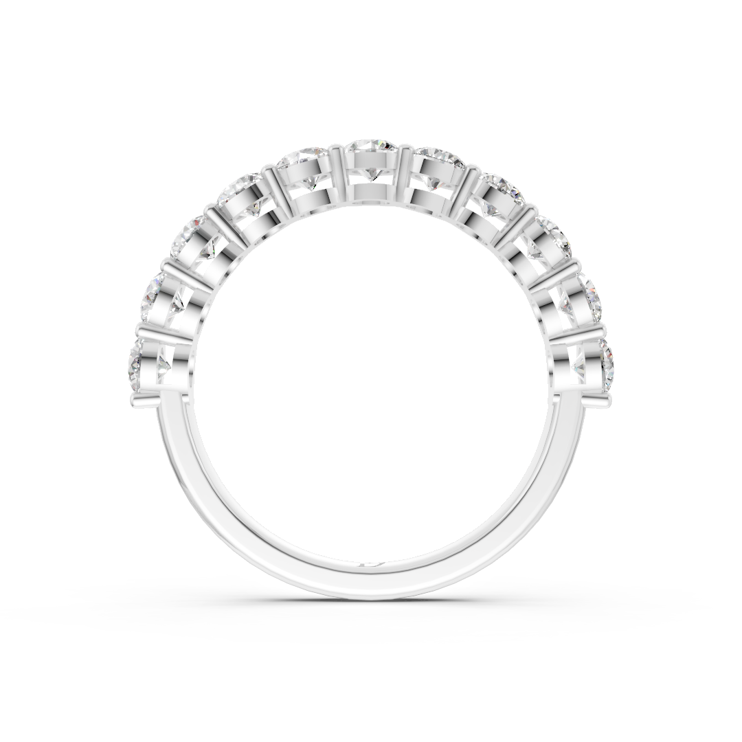 Round Diamond Half Eternity Band