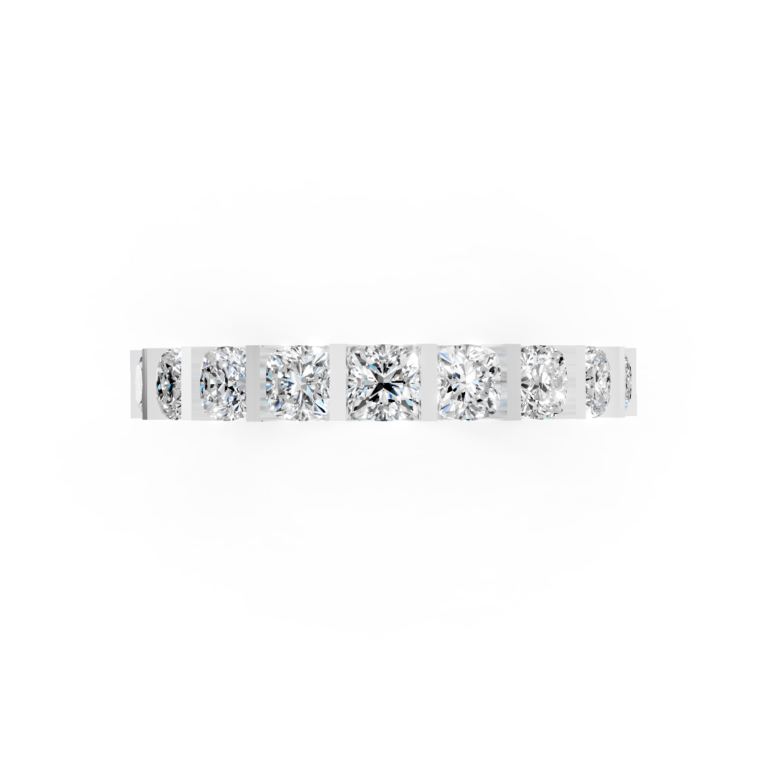Cushion Diamond Bar Set Half Eternity Band