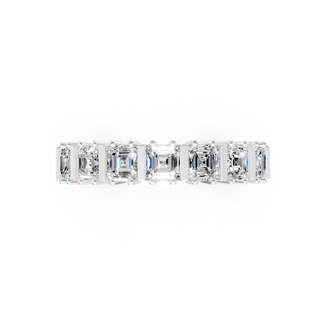 Bar Prong Set Asscher Anniversary Band