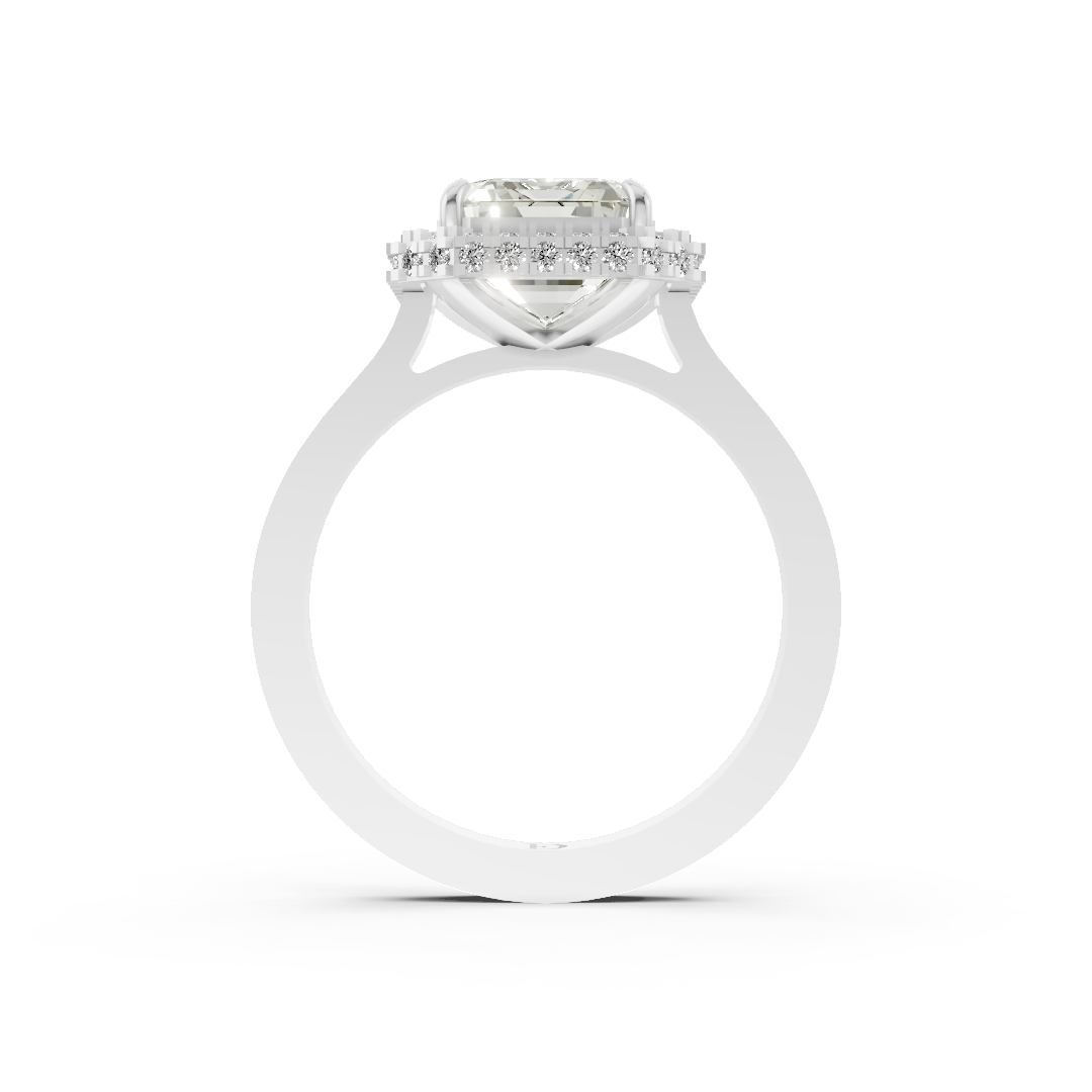 Emerald Diamond Double Halo Ring