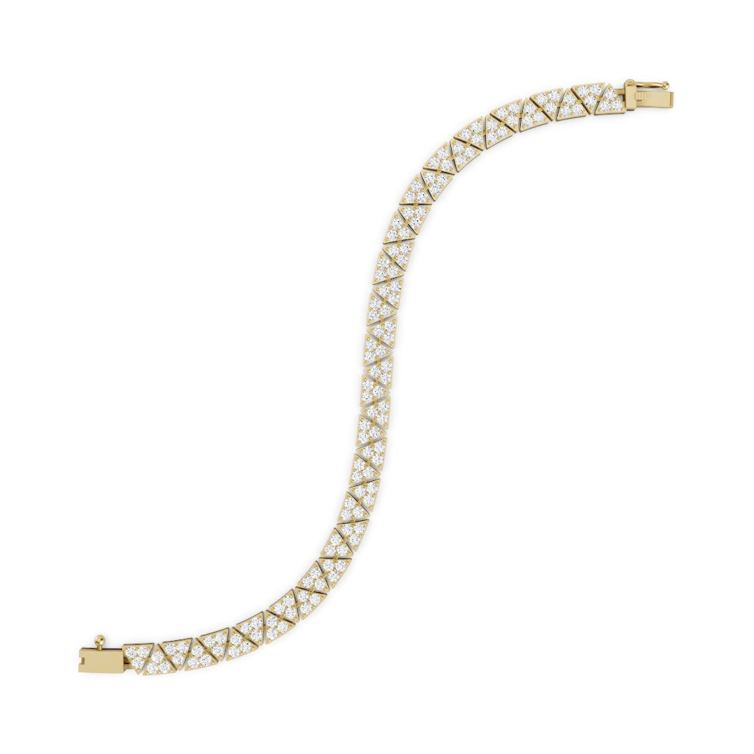 Triangle Shape Round Cut Diamond Tennis Bracelet