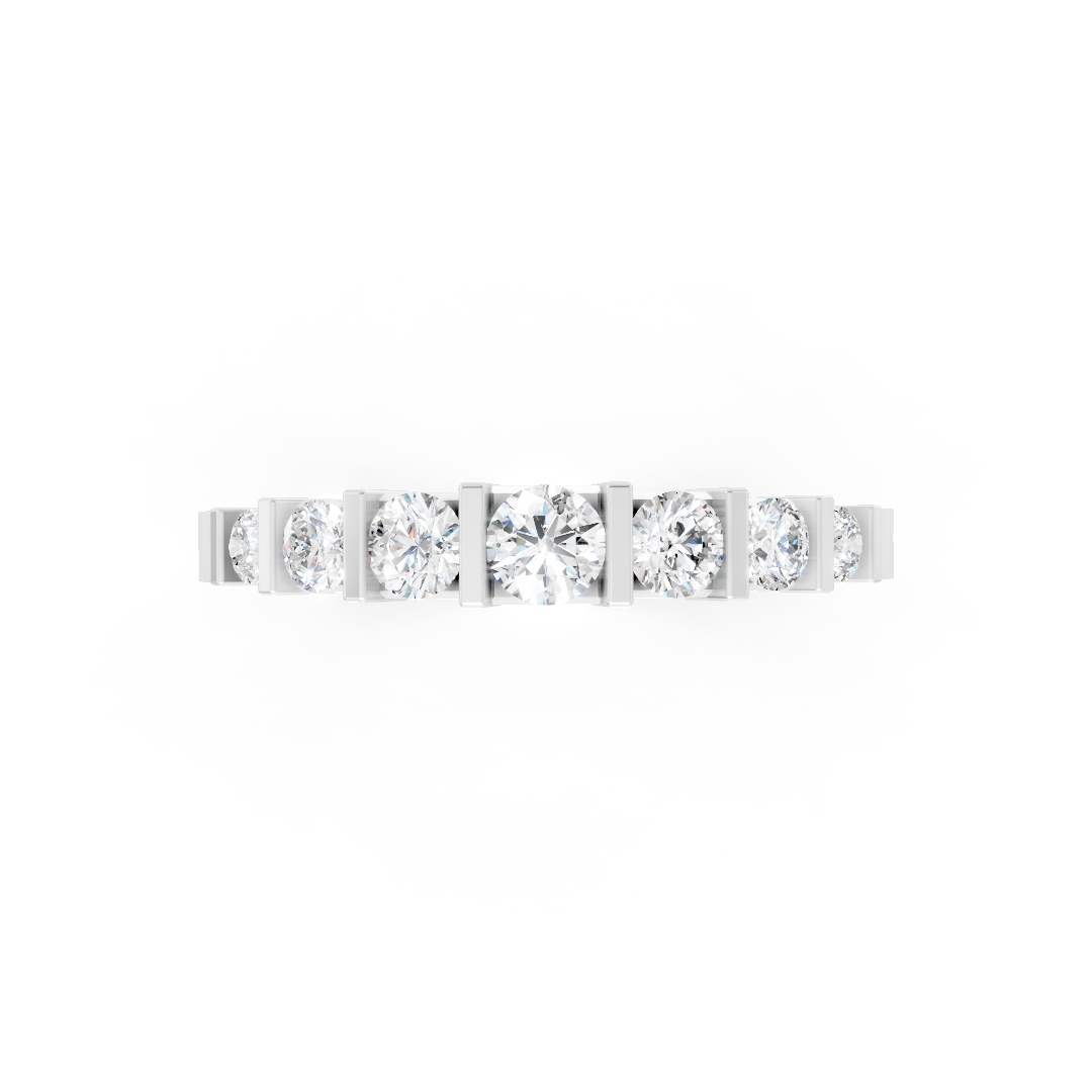 Round Brilliant Bar Set Diamond Band