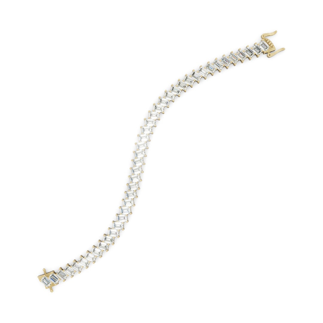 Emerald Cut Lab Grown Diamond Eternity Bracelet