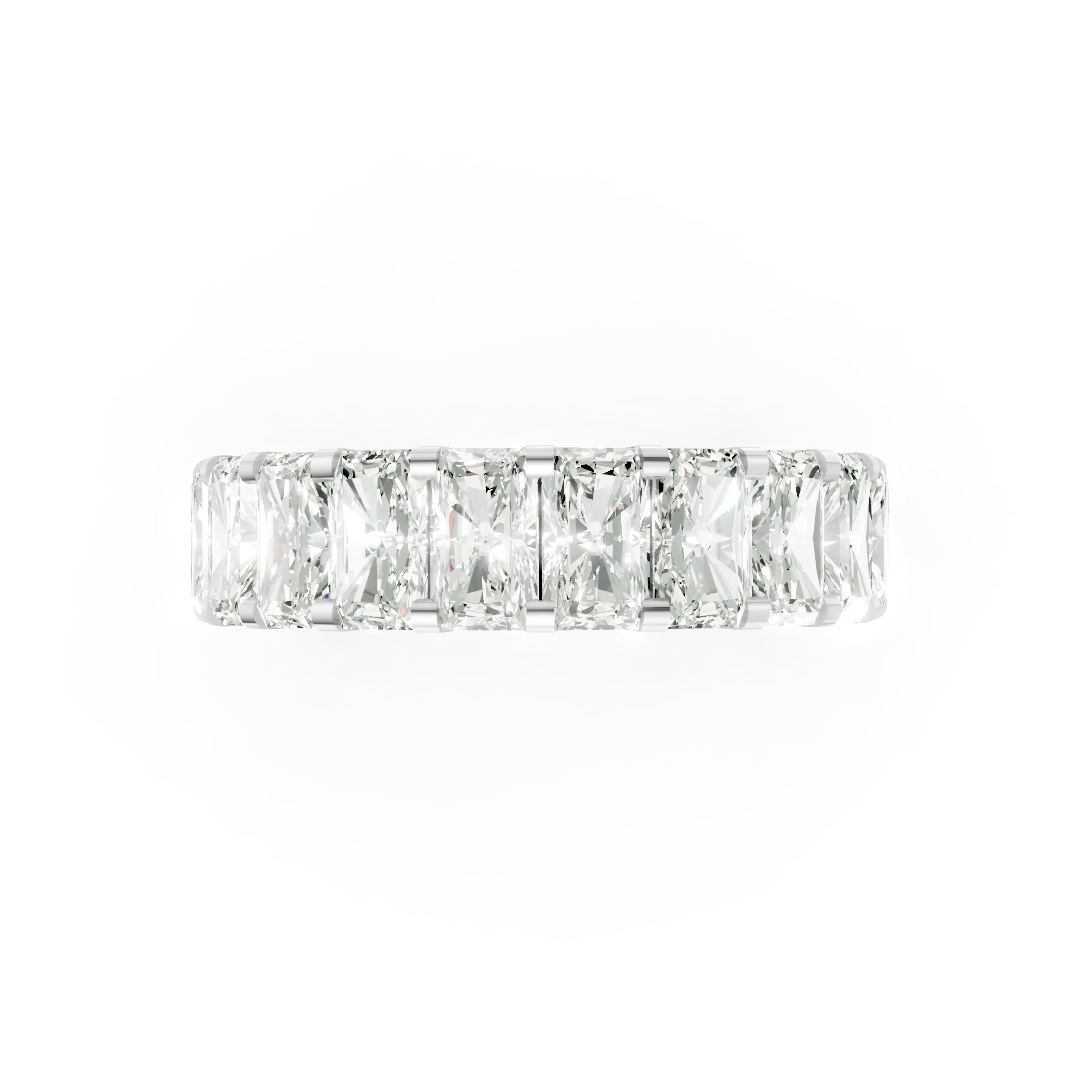 Radiant Diamond U Shaped Wedding Band