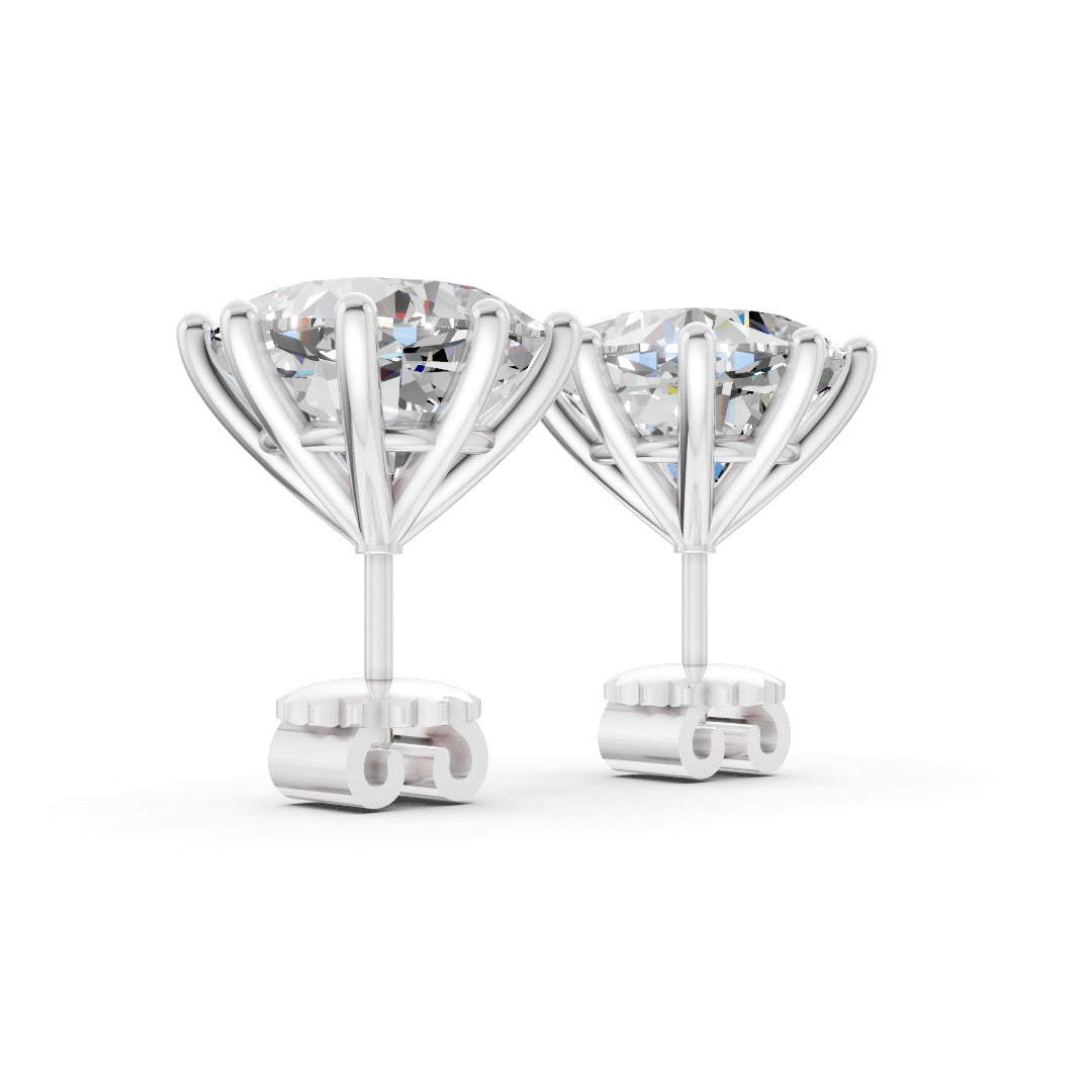 Cushion Brilliant Cut Diamond Stud Earrings