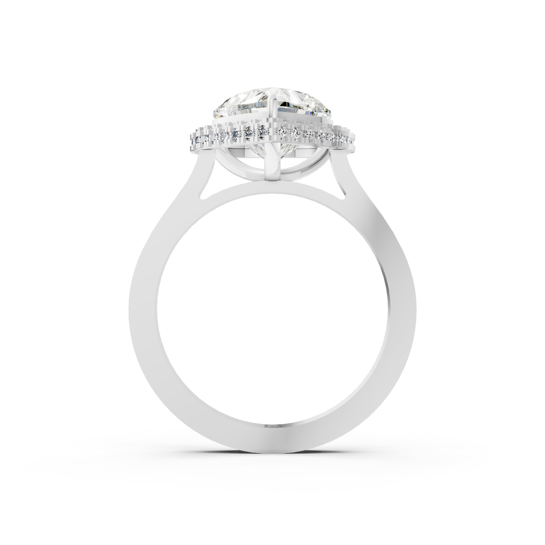 Heart Diamond Double Halo Ring