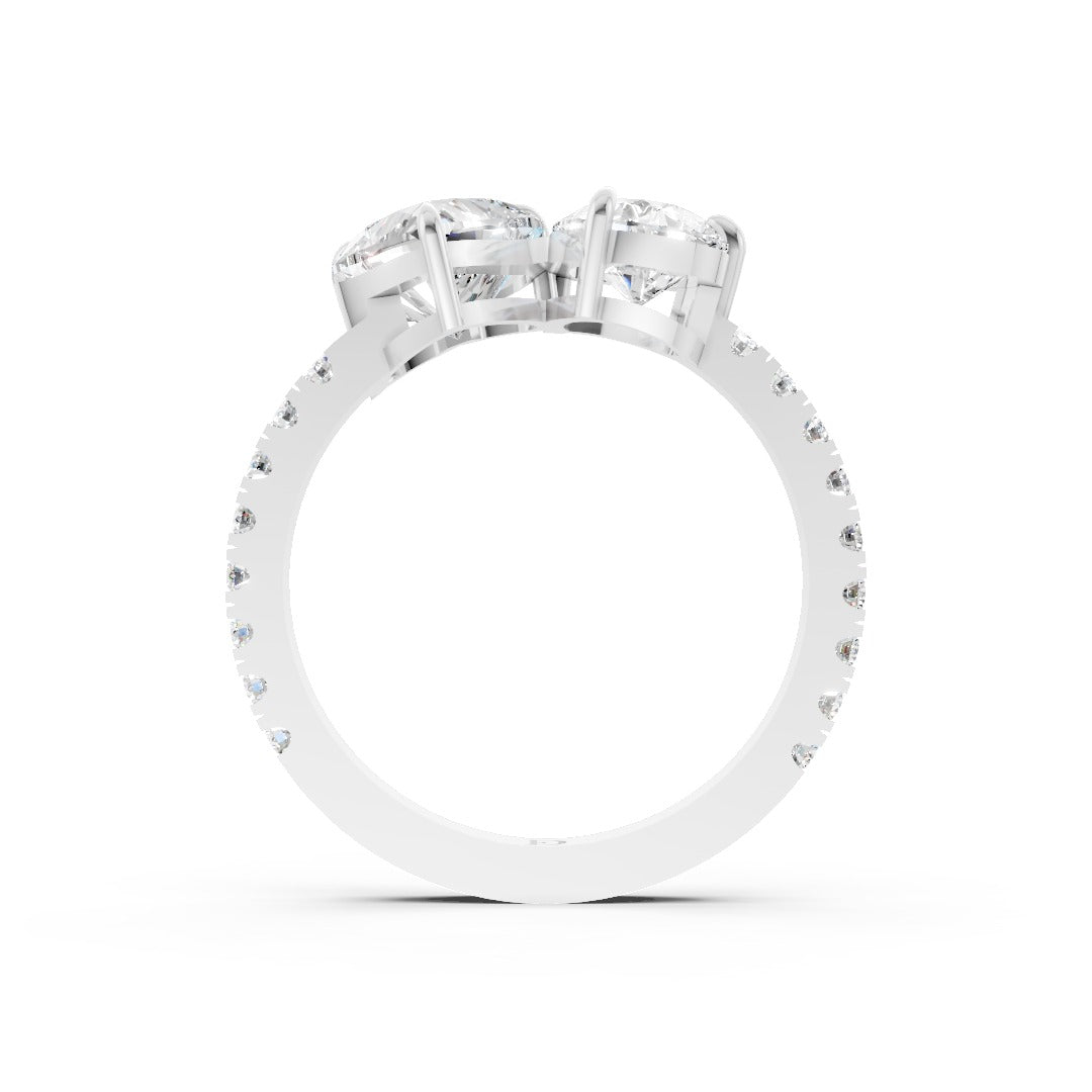 You And Me Heart And Pear Diamond Ring