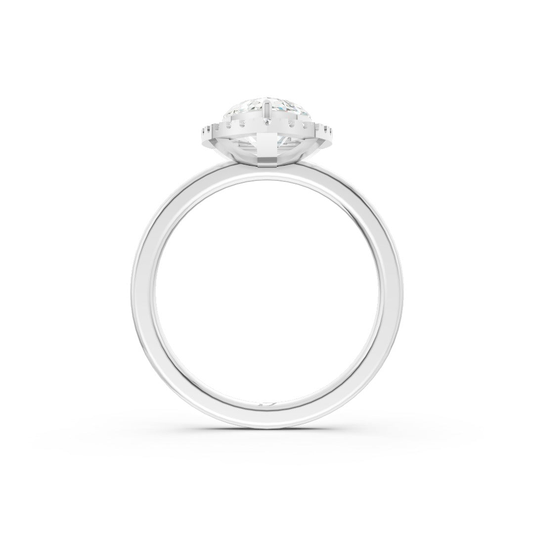 Marquise Cut Lab Created Diamond Halo Anniversary Ring